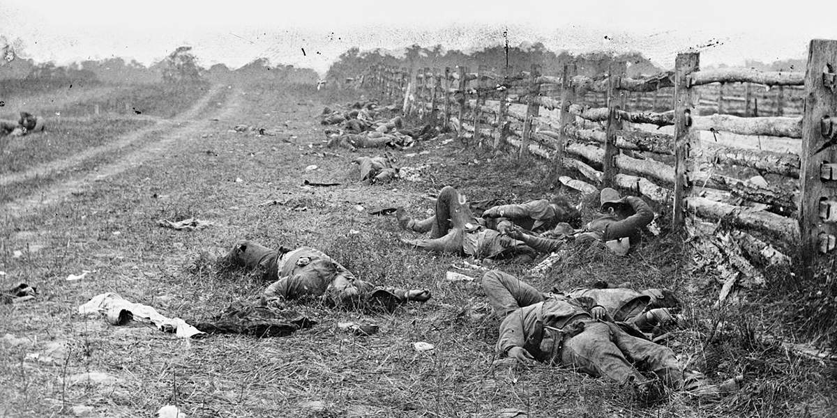 Мёртвые солдаты армии конфедератов после битвы при Энтитеме